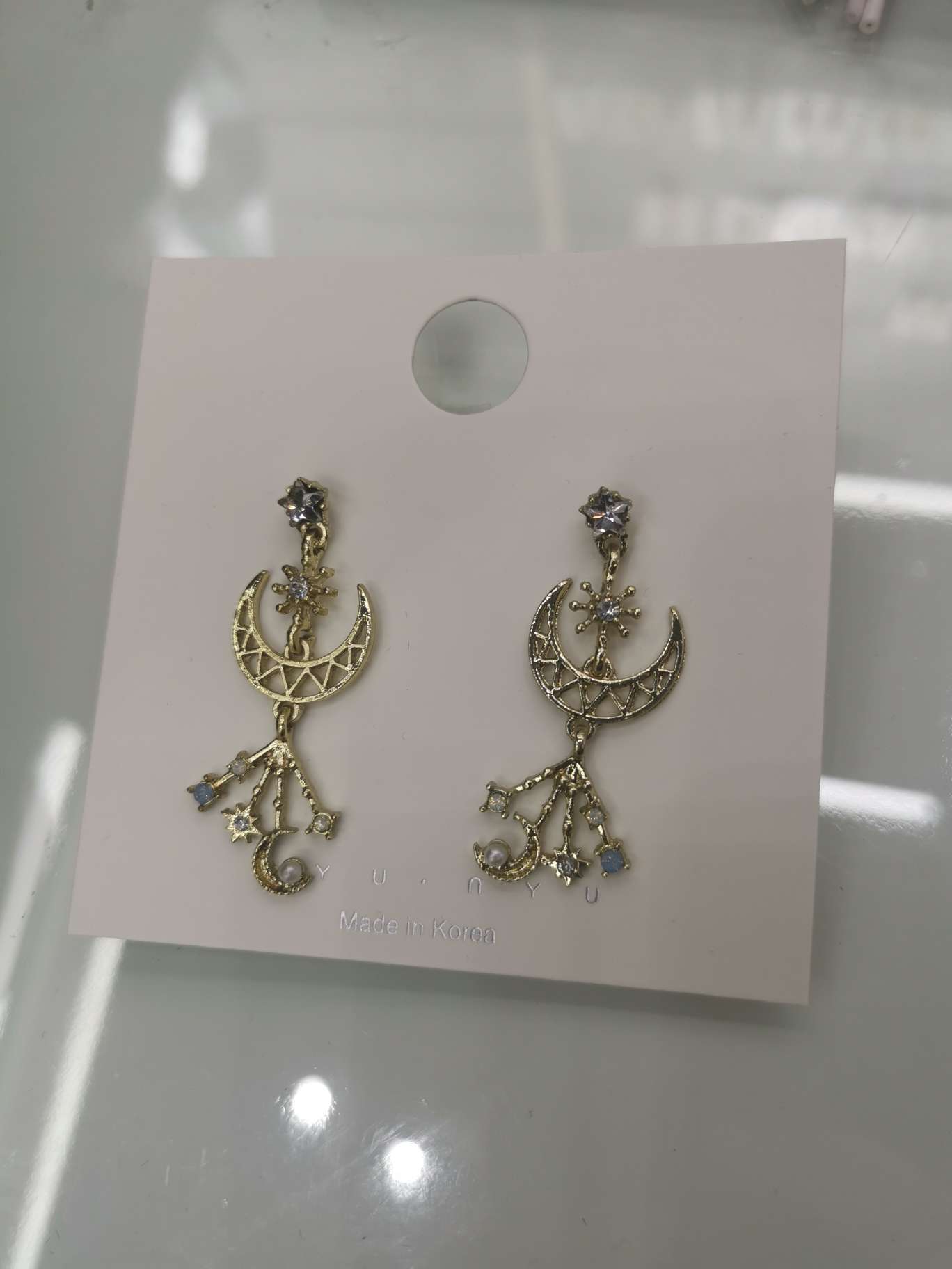 Moon stud earrings