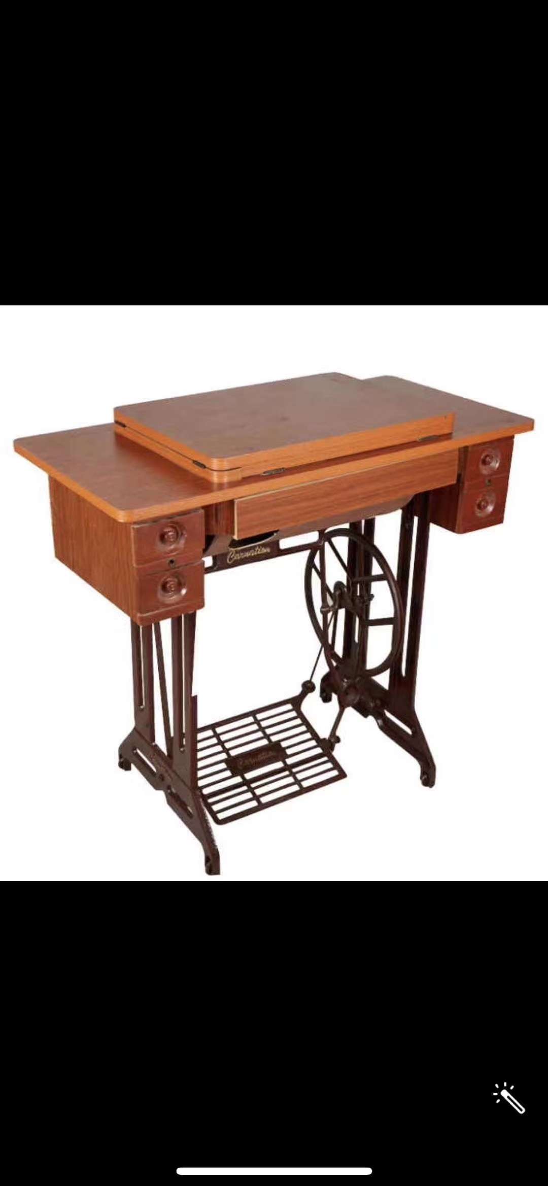 贝洋缝纫机老式缝纫机带桌子架子脚踏细节图