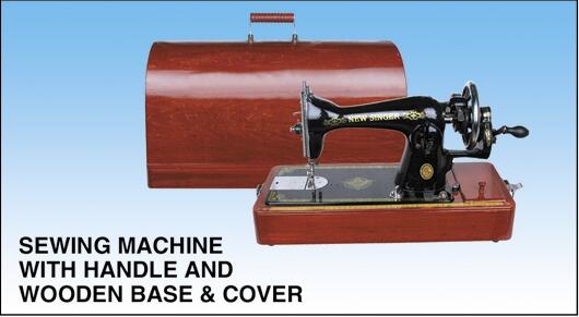 贝洋缝纫机老式缝纫机带木箱带手摇手提箱式手摇式缝纫机产品图