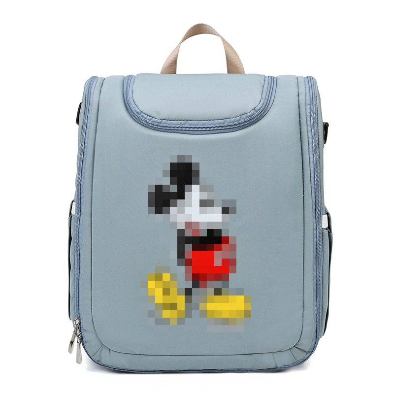 新款多功能妈妈包，韩版卡通妈咪包双肩，婴儿床二合一母婴包详情图7