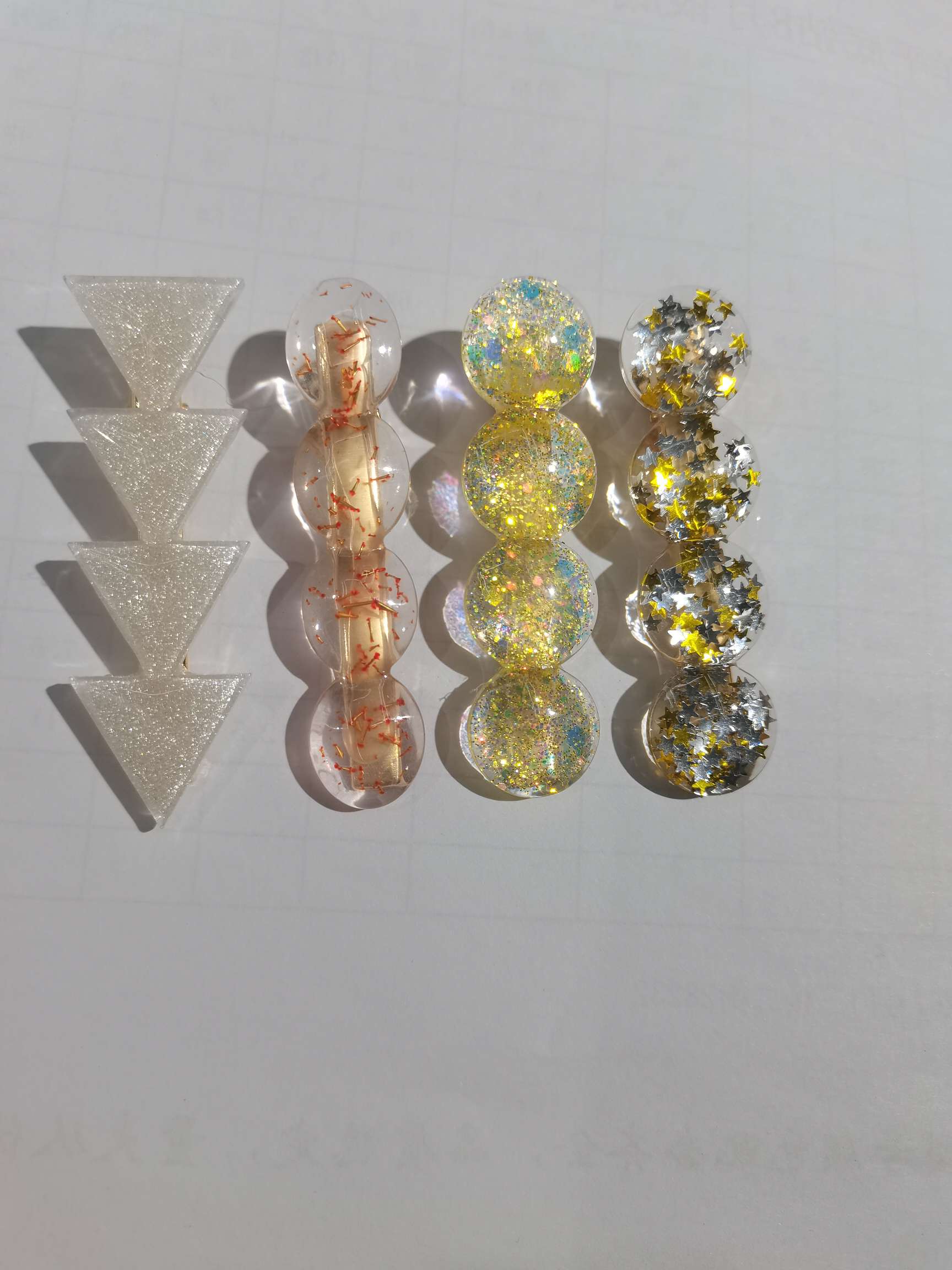 新款三角.椭圆.圆.4连体发饰