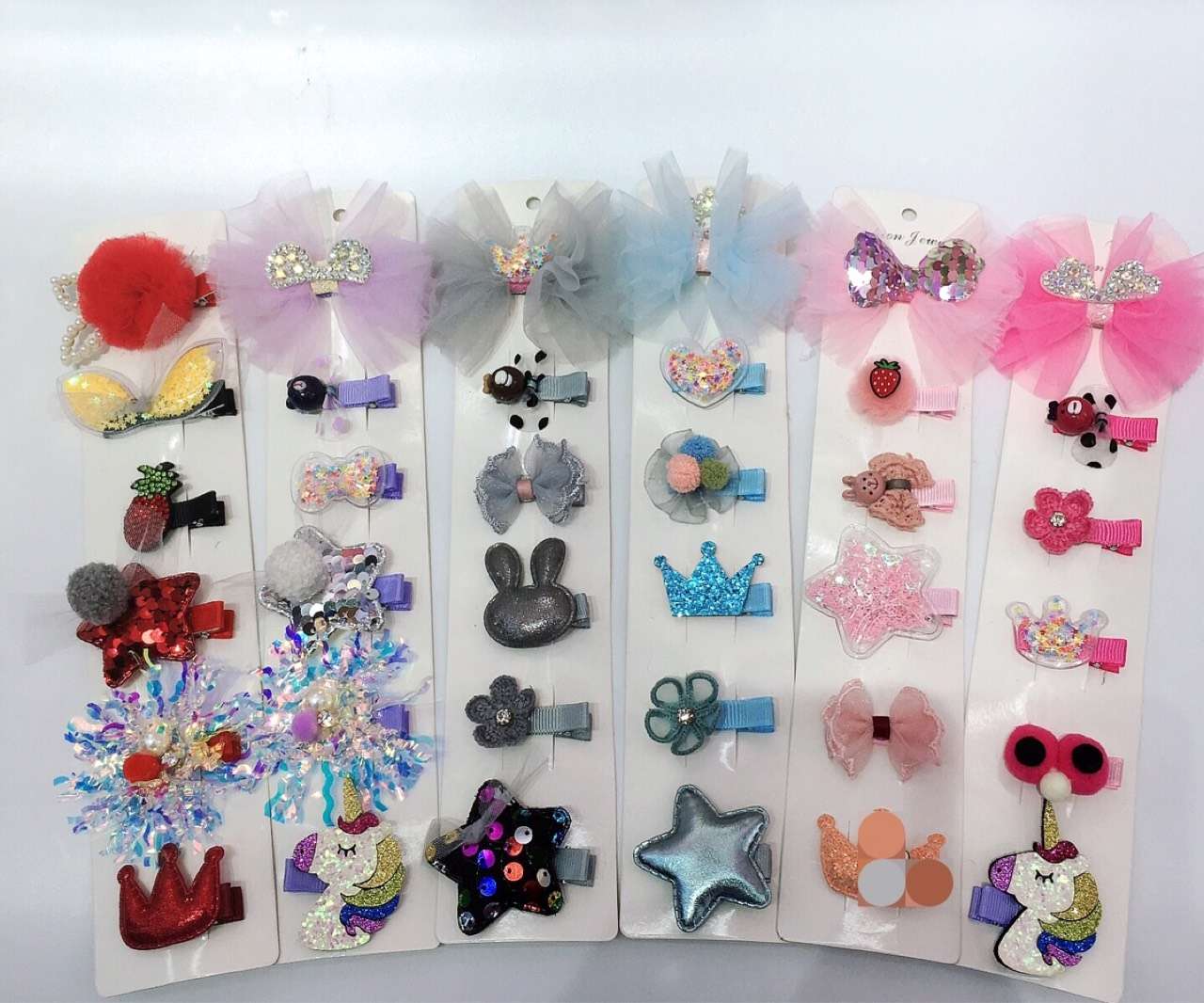 2020 New Fashionable children's cute Hair Accessory and hairpin set, non-damaging hair-pressing six-piece set