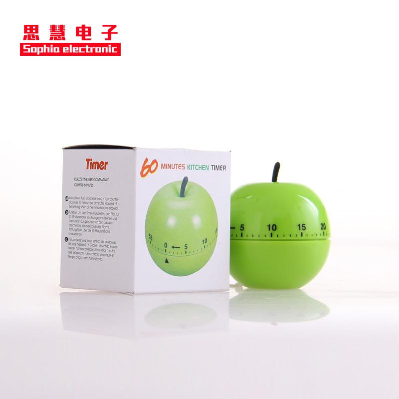 There are various styles of 60-minute Apple mechanical timer kitchen countdown reminders