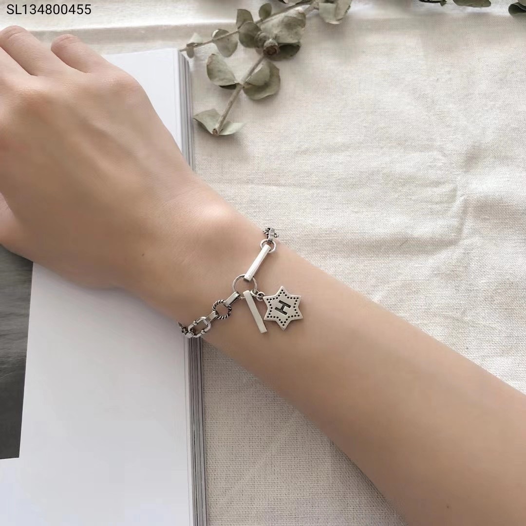 UKI SILVER and Ji S925 pure silver hexagram bracelet Specification image