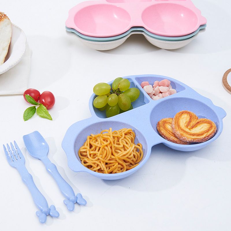 儿童餐具分格餐盘卡通分隔饭盒  汽车餐具 知 20-110产品图