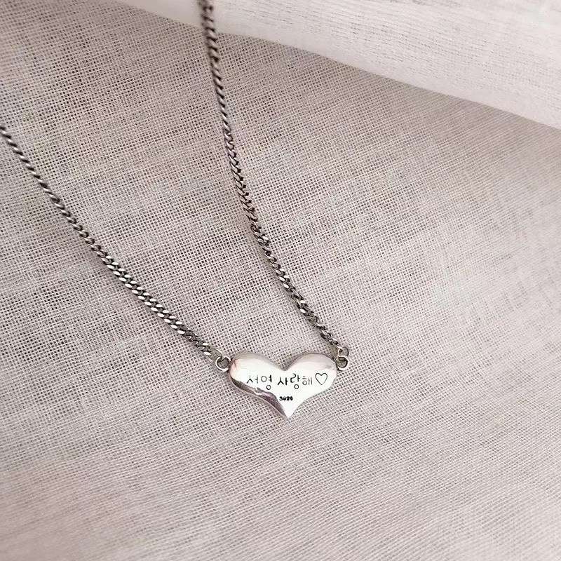 UKI SILVER and Season S925 sterling silver wide heart ❤️ necklace Specification image