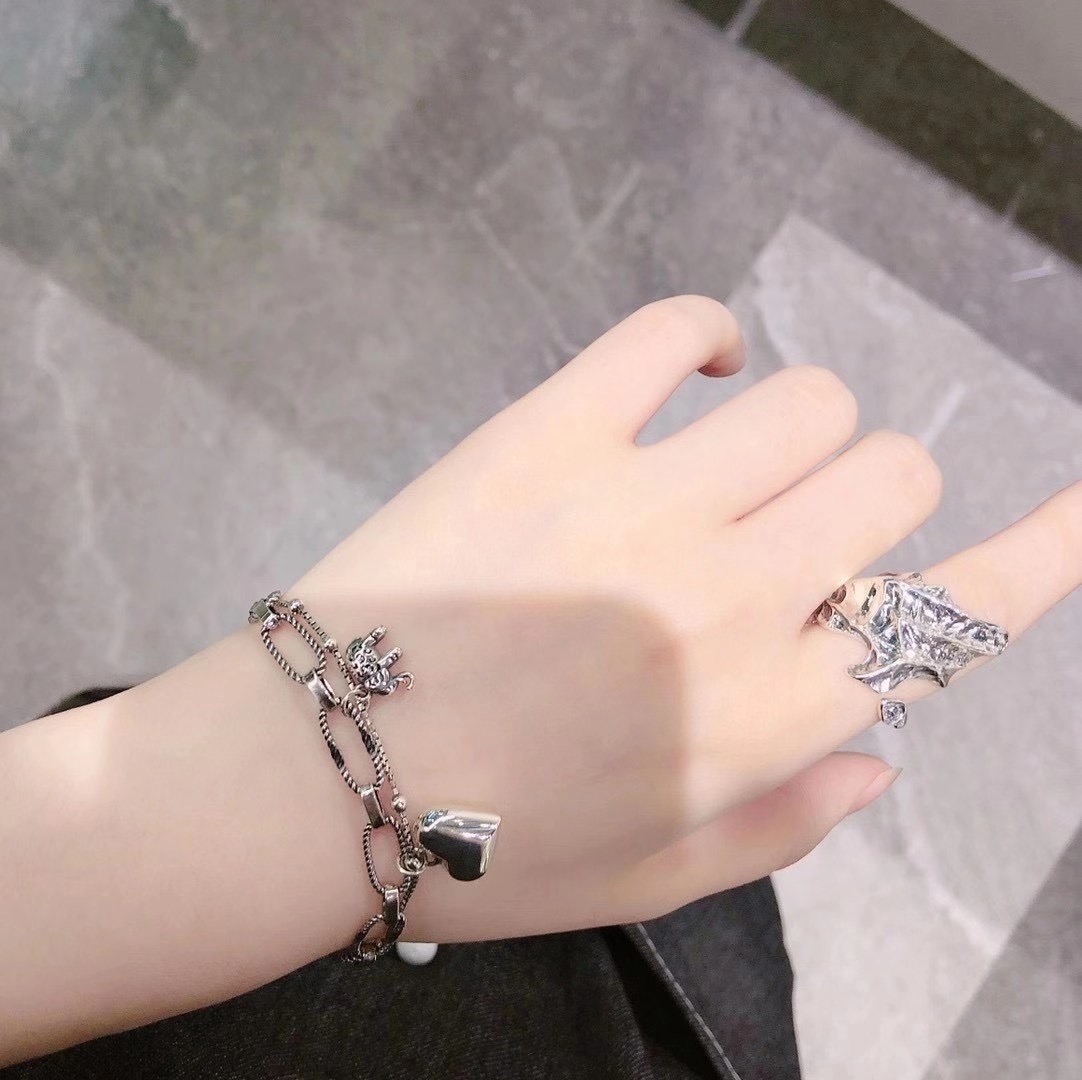 UKI SILVER and Season S925 sterling silver elephant 🐘 heart ❤️ good luck bracelet