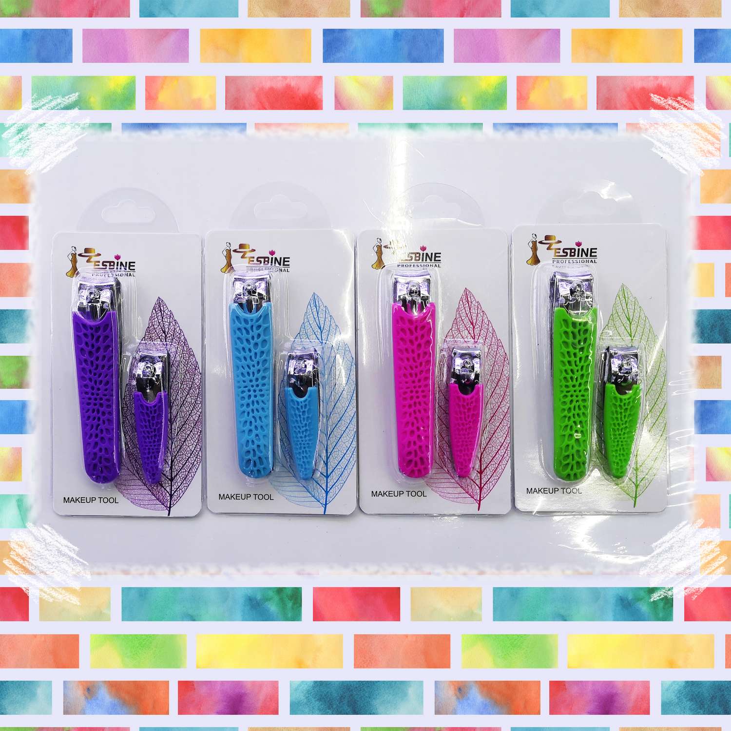 14193ESBINE 吸卡彩色修甲套装 2pc大小指甲刀组合