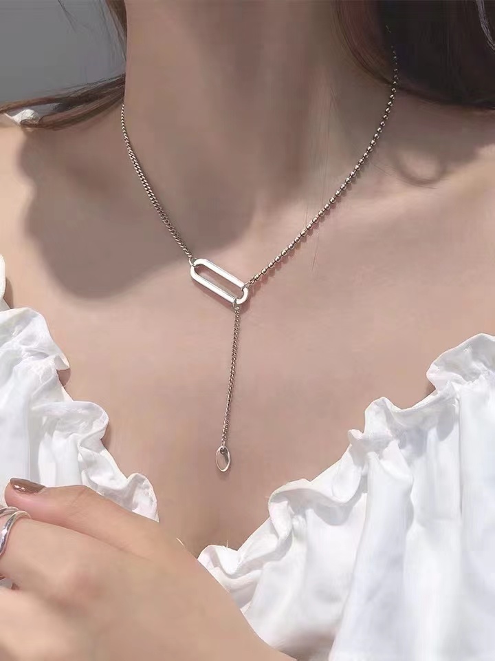 UKI SILVER with Season S925 sterling silver circular ⭕ tassel necklace details Picture