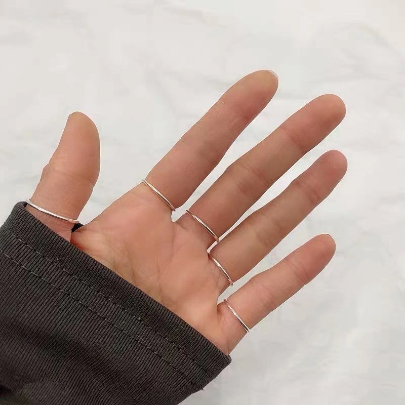 UKI SILVER  与季S925纯银个性细圈戒指5-6-7-8号