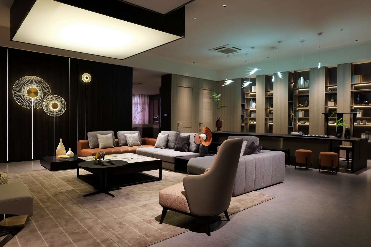 The Hemuju Napa genuine leather imported knitted fabric minimalist, elegant and light luxury style combination sofa is available in various colors Item Picture