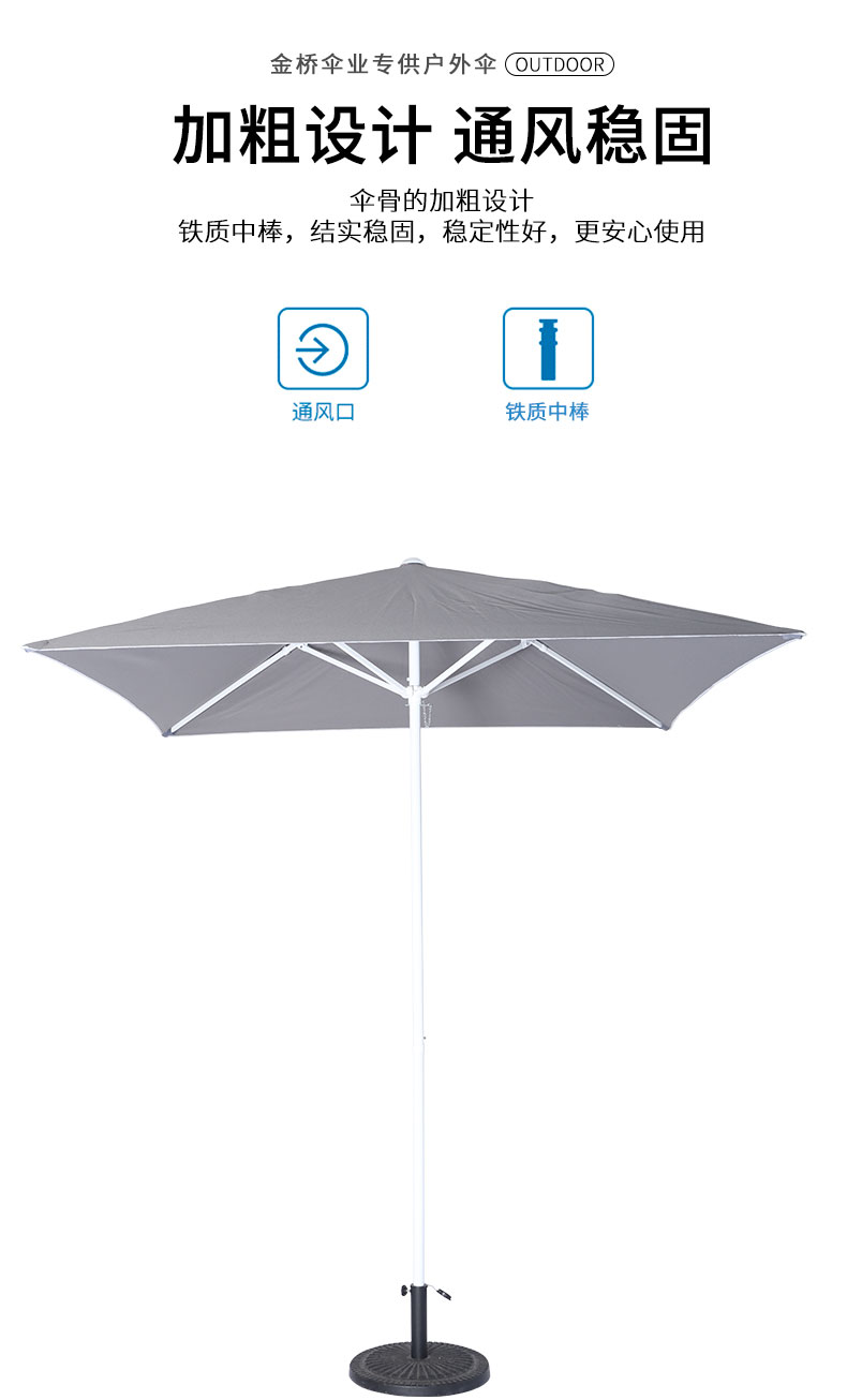 2X2M小资情调咖啡厅户外防晒遮阳庭院伞细节图