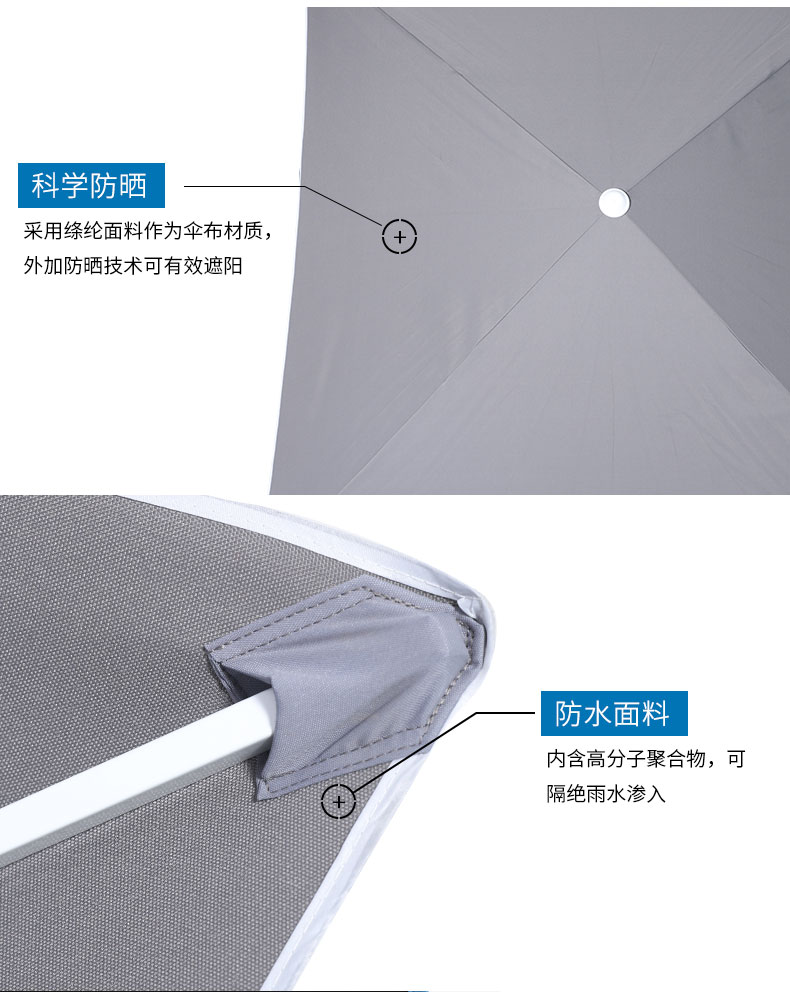 2X2M小资情调咖啡厅户外防晒遮阳庭院伞详情图6