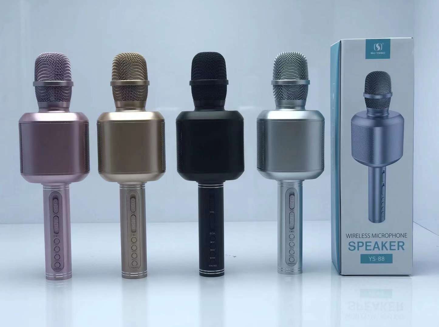 The new microphone speaker is now available [Rose]. Product model: YS-88. Packaging size: 300*100*105MM. Outer box size: 62*57*41CM undefined