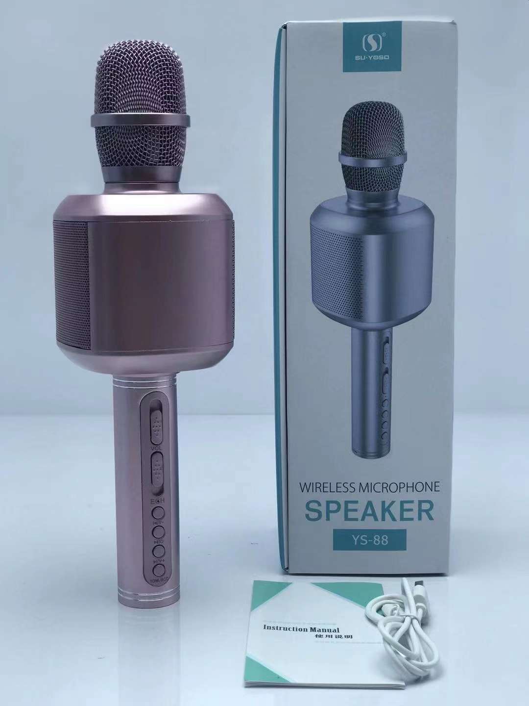 The new microphone speaker is now available [Rose]. Product model: YS-88. Packaging size: 300*100*105MM. Outer box size: 62*57*41CM details Picture