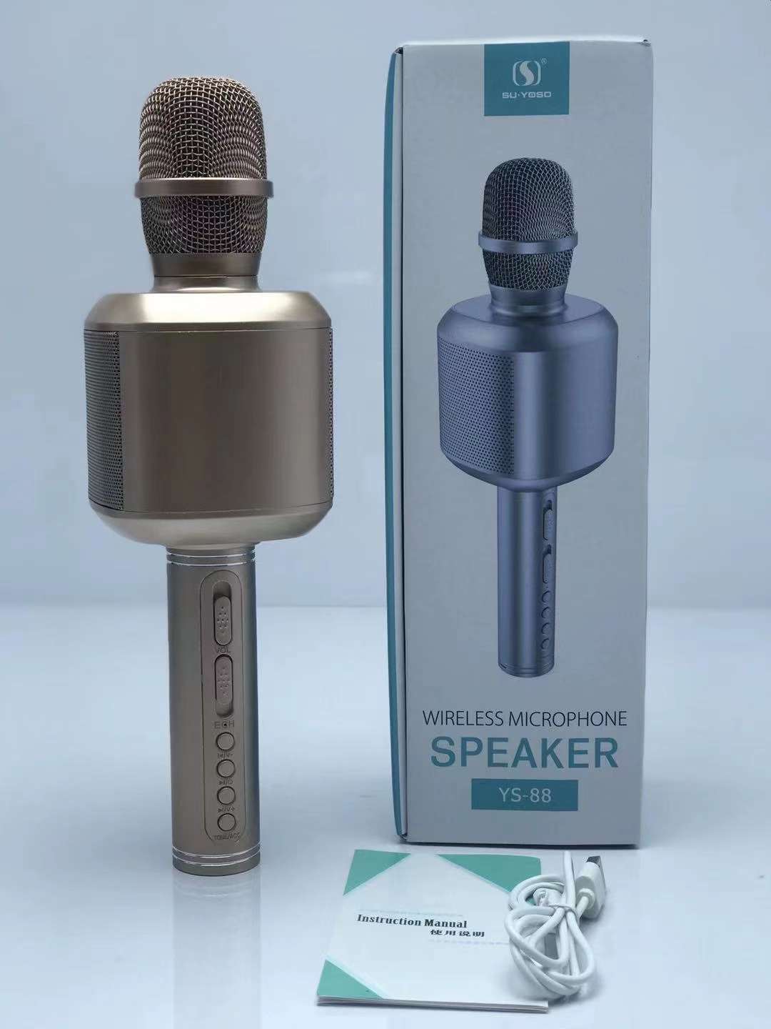 The new microphone speaker is now available [Rose]. Product model: YS-88. Packaging size: 300*100*105MM. Outer box size: 62*57*41CM undefined