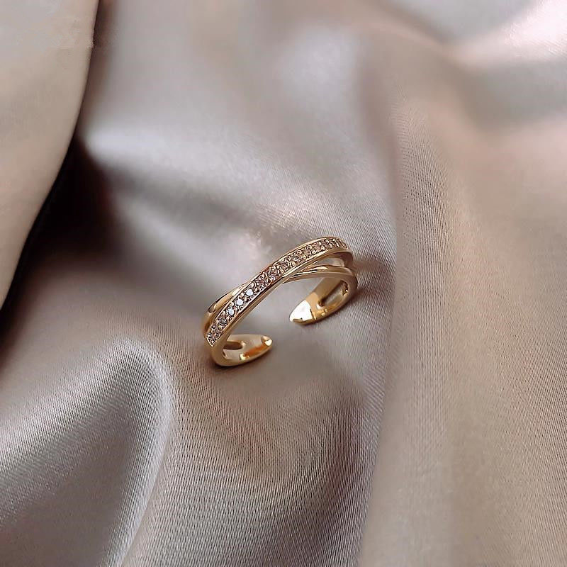 Cross ring ladies plain ring fashion personality ins trend cold wind simple index finger ring female