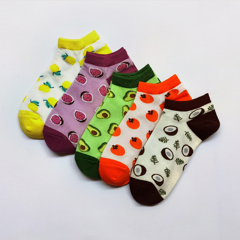 新款火烈鸟红色格子浅口女袜舒适透气女船袜详情图8