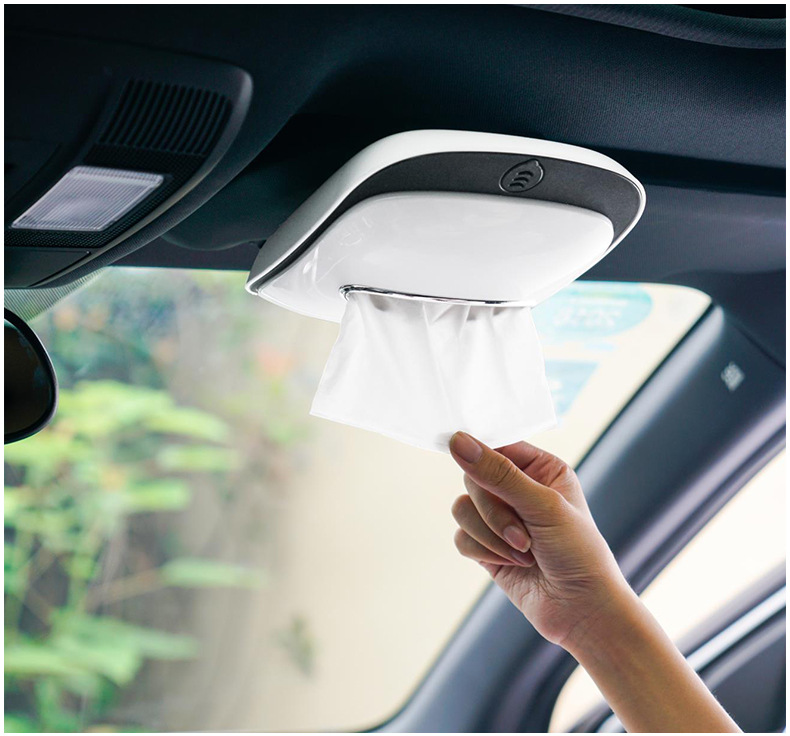 创意车载纸巾盒防滑挂式天窗遮阳板车用抽纸盒餐巾盒汽车内饰用品详情图6