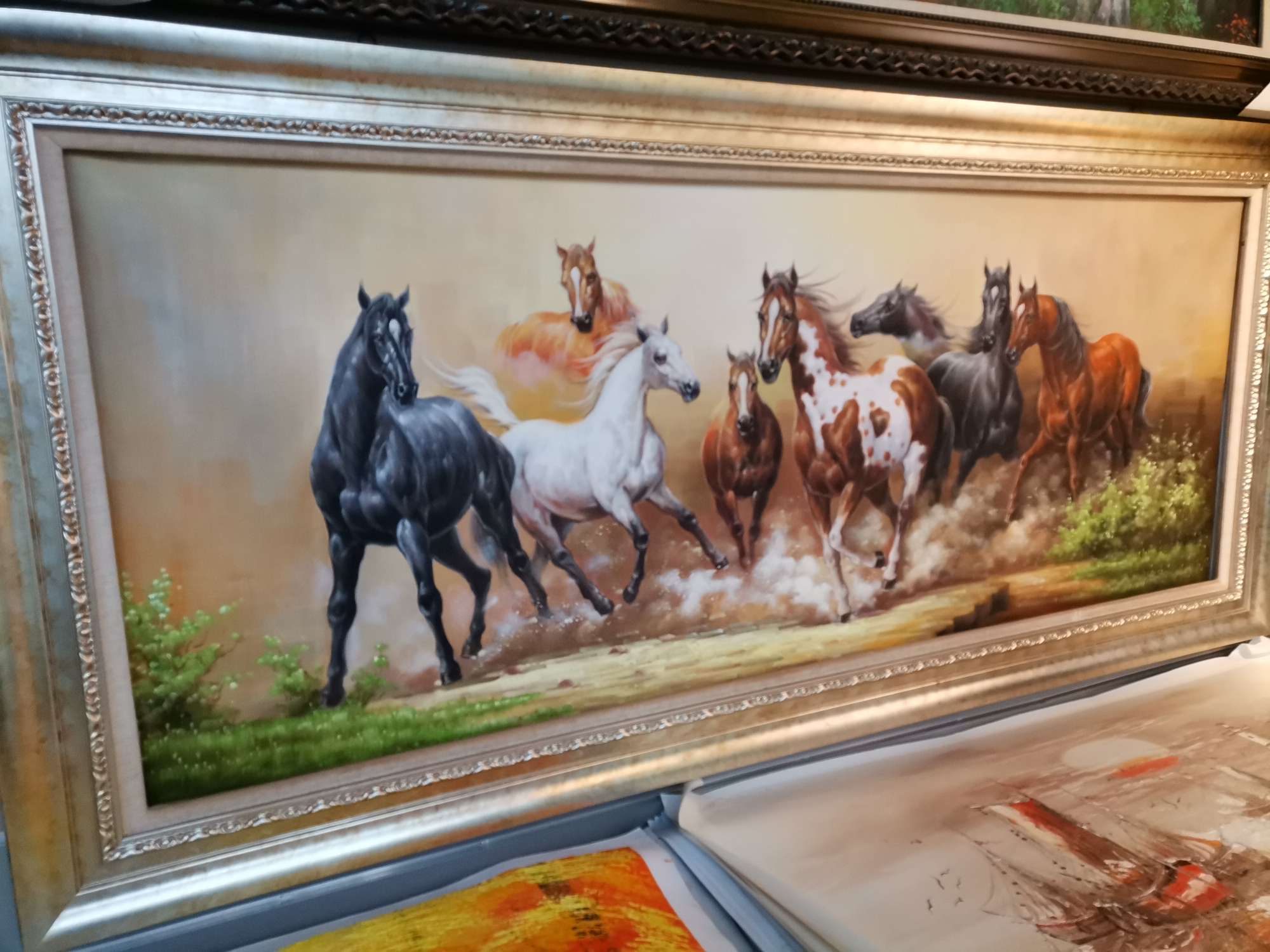 现代新中式装饰画油画居家酒店客厅装饰画07油画