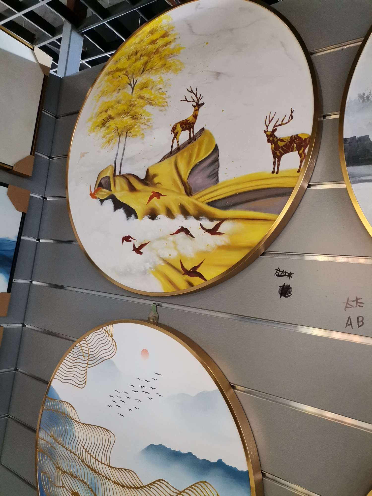 现代新中式装饰画油画居家酒店客厅装饰画05油画