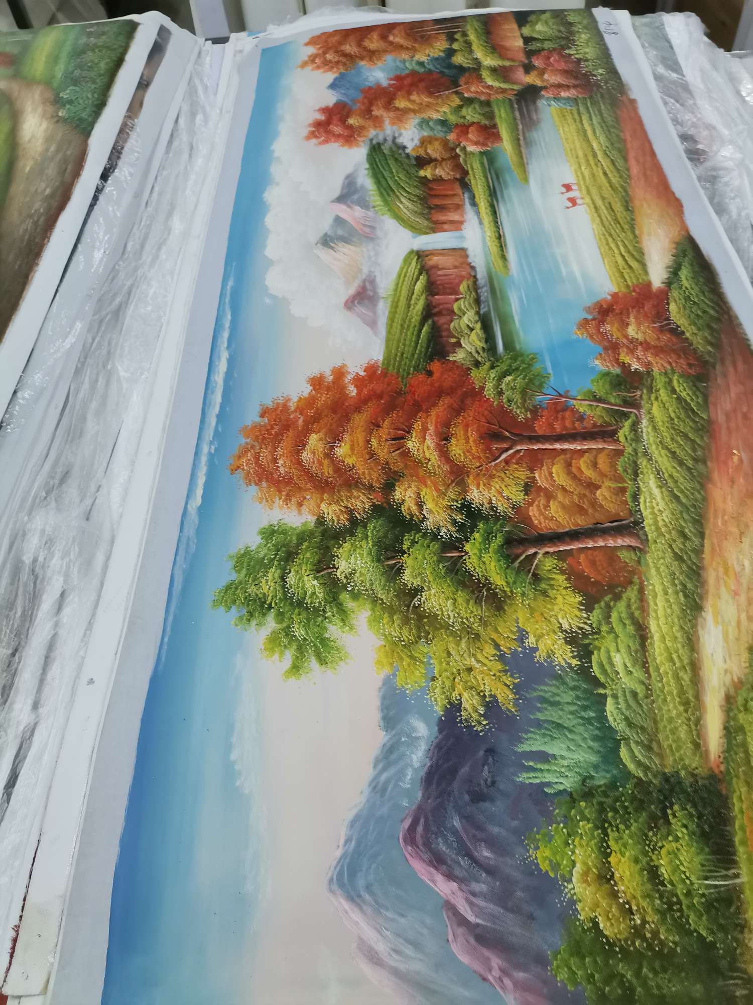现代新中式装饰画油画居家酒店客厅装饰画08油画