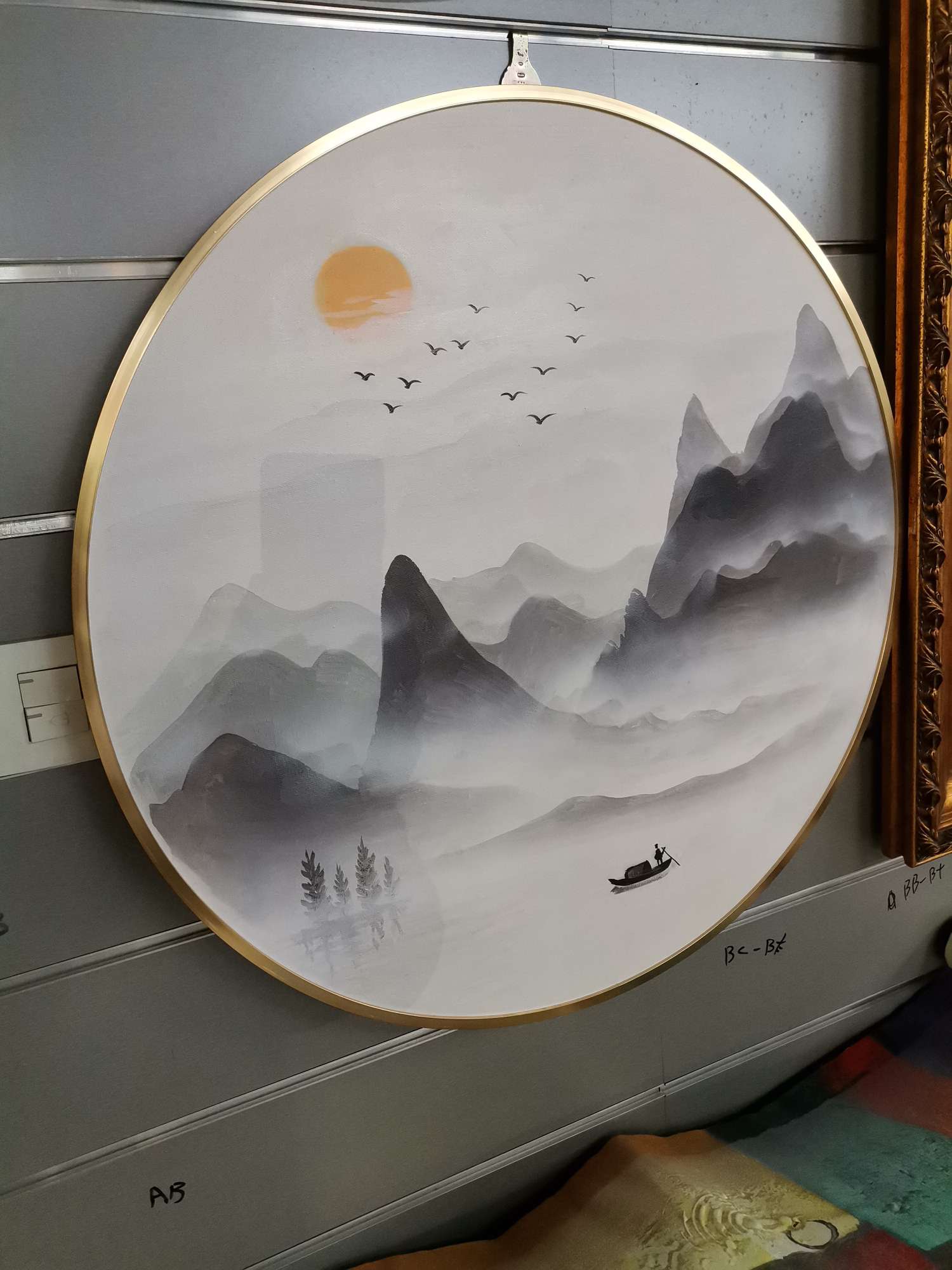 现代新中式装饰画油画居家酒店客厅装饰画05油画
