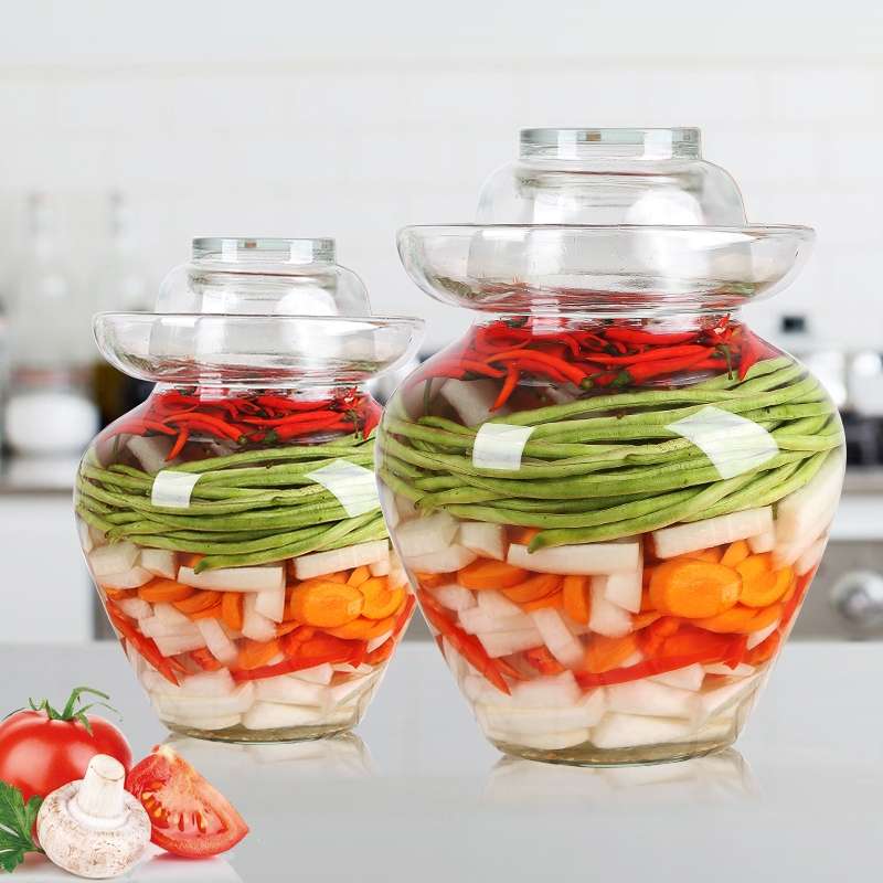 5升玻璃泡菜坛子腌菜缸玻璃透明加厚水密封腌菜泡罐家用咸菜储物罐详情图1