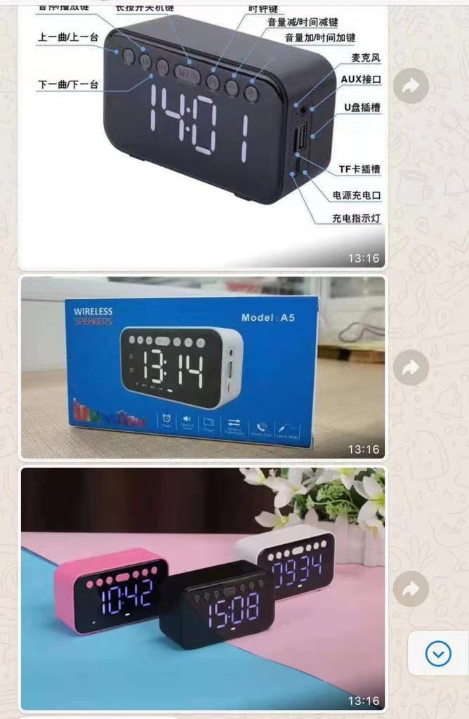 Sonido A5: bluetooth.. Alarma. Reloj