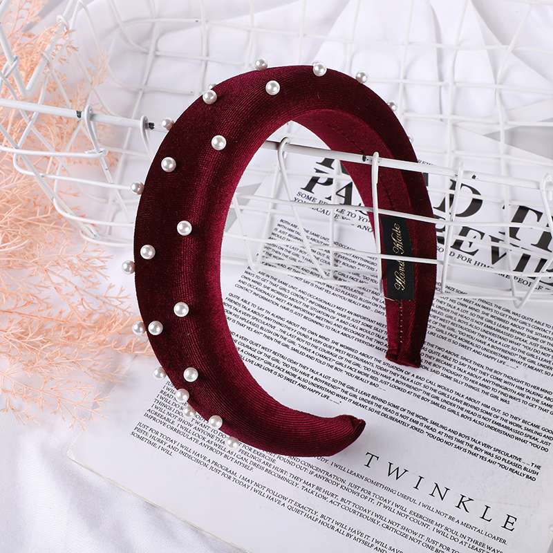 Flannelette Studded With Small Pearl Sponge Headband Specification drawing