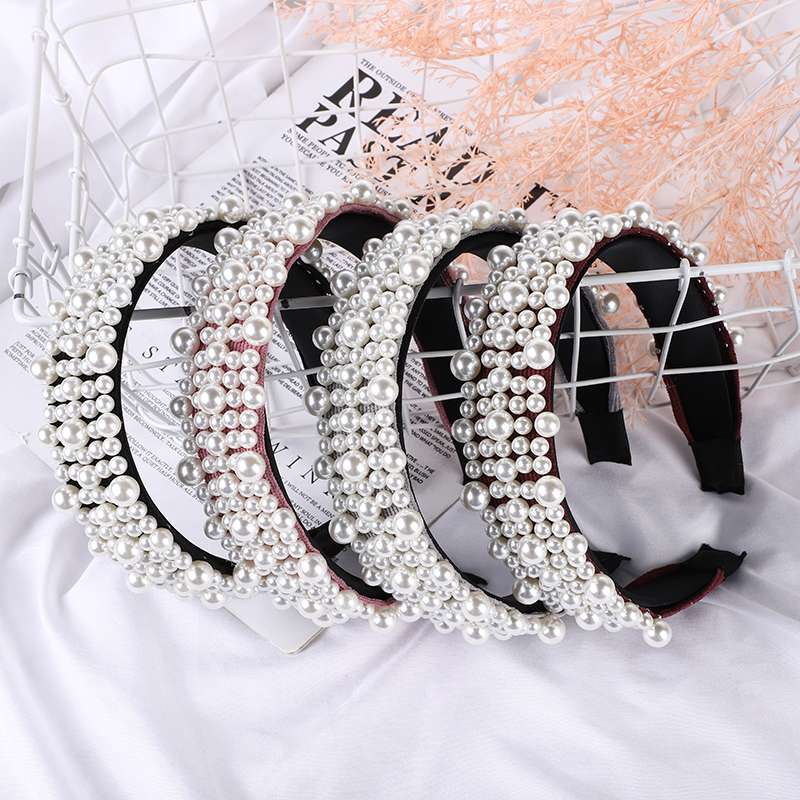 Corduroy Studded Pearl Headband Selling Head Buckle