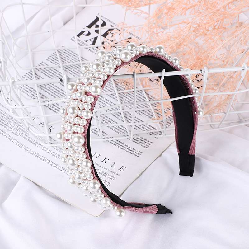 Corduroy Studded Pearl Headband Selling Head Buckle Application Scenario