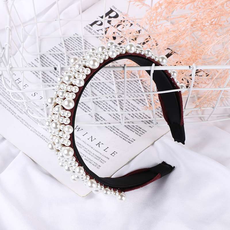 Corduroy Studded Pearl Headband Selling Head Buckle Specification drawing