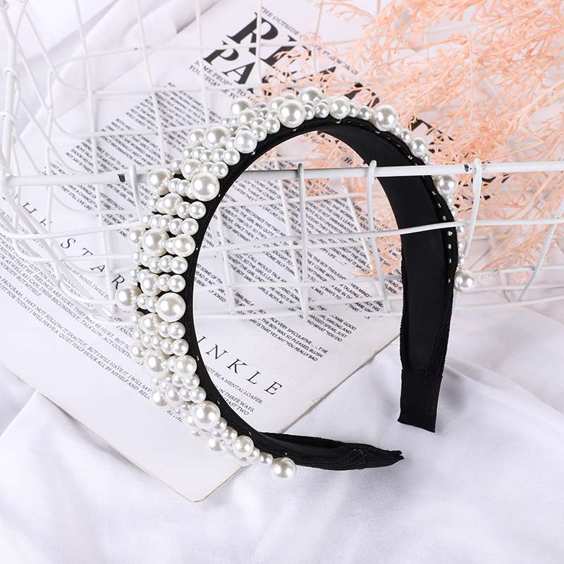 Corduroy Studded Pearl Headband Selling Head Buckle Item Picture