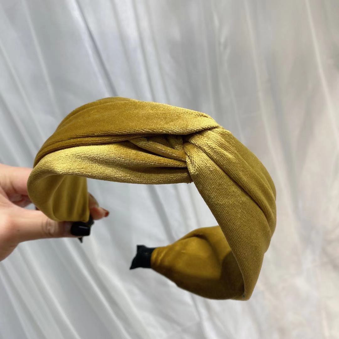 绒布头箍黄色详情图1