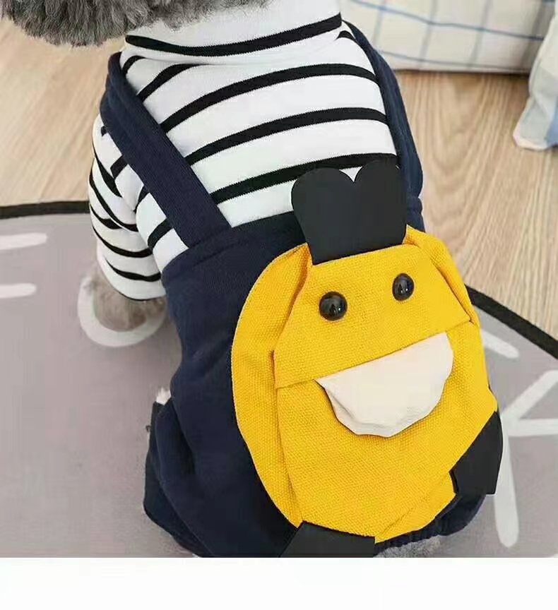 小黄鸭宠物宝宝衣服，宠物四脚全棉制作背带棉衣！
