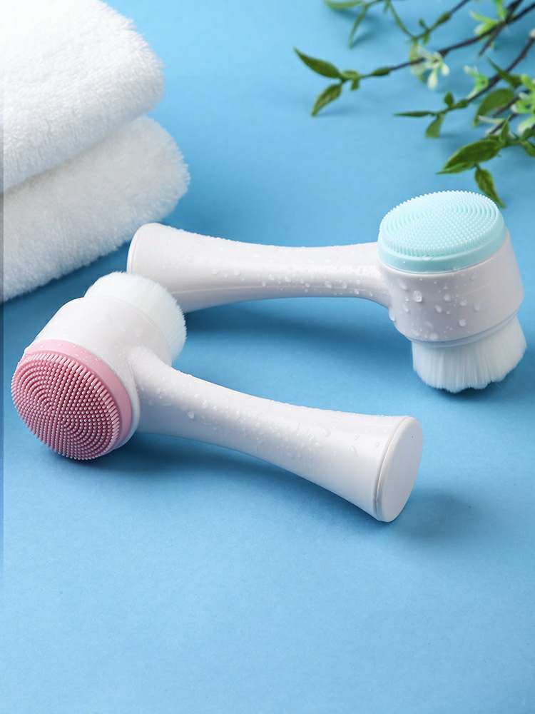 手动双面家用洗脸刷，硅胶洁面刷软毛刷26400产品图