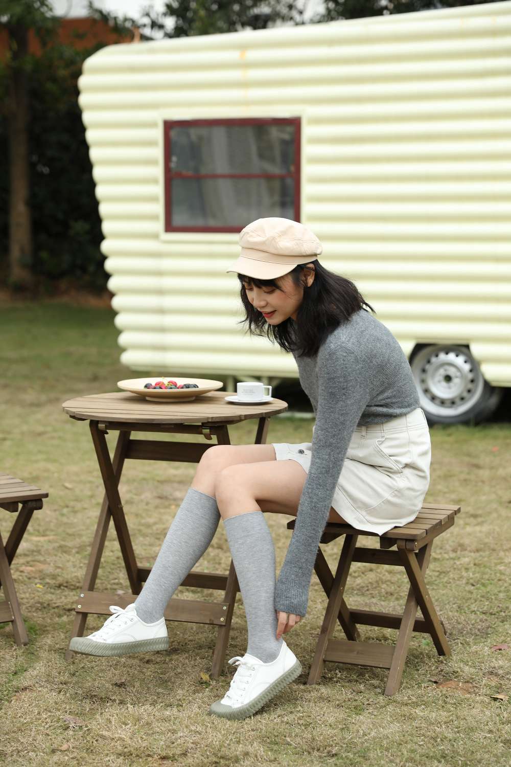 棉竖条小腿袜详情图6