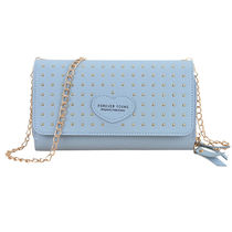 Chain crossbody bag for women Double zipper long purse Large capacity change key Large screen mobile phone storage shoulder bag