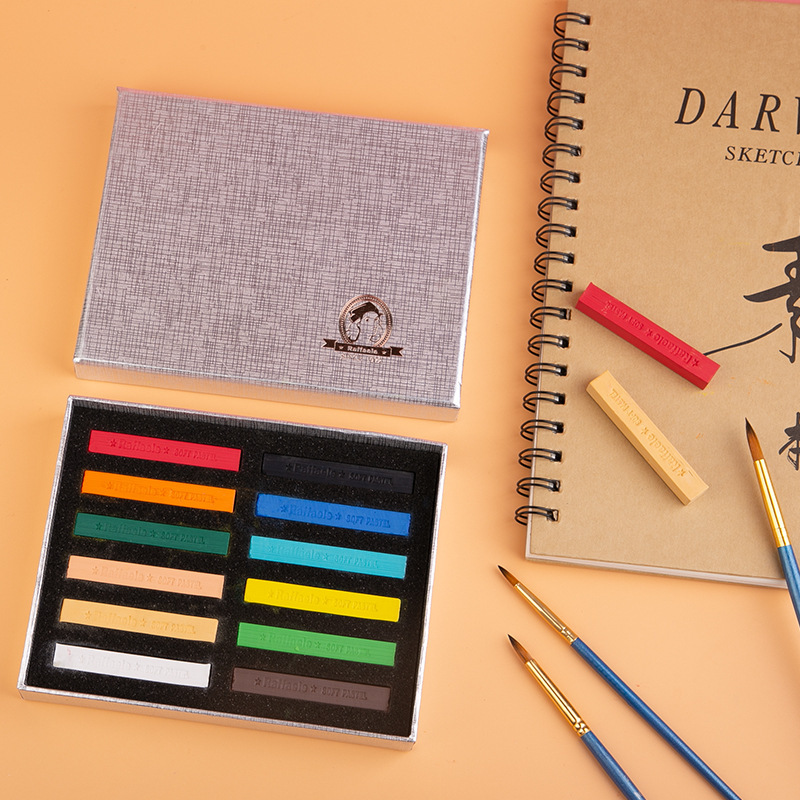 Rafael 12-color pastel brush, soft pastel, colored chalk, hair dye stick, sketch and quick sketch Application Scenario