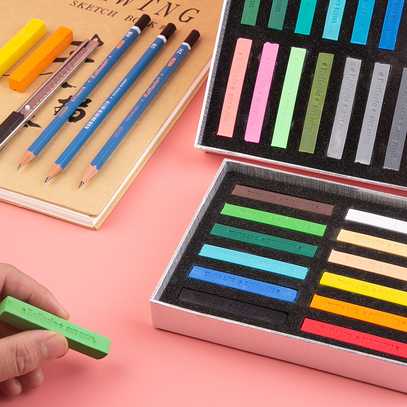 Rafael 12-color pastel brush, soft pastel, colored chalk, hair dye stick, sketch and quick sketch Item Picture