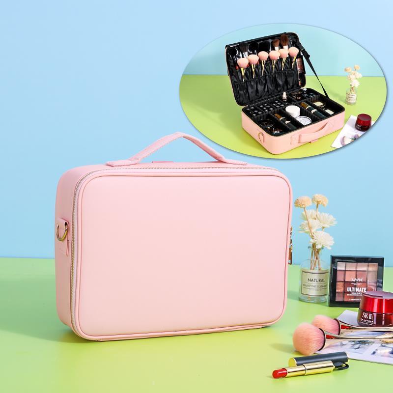 化妆包女便携ins手提大容量多层专业化妆品收纳美甲纹绣工具箱产品图
