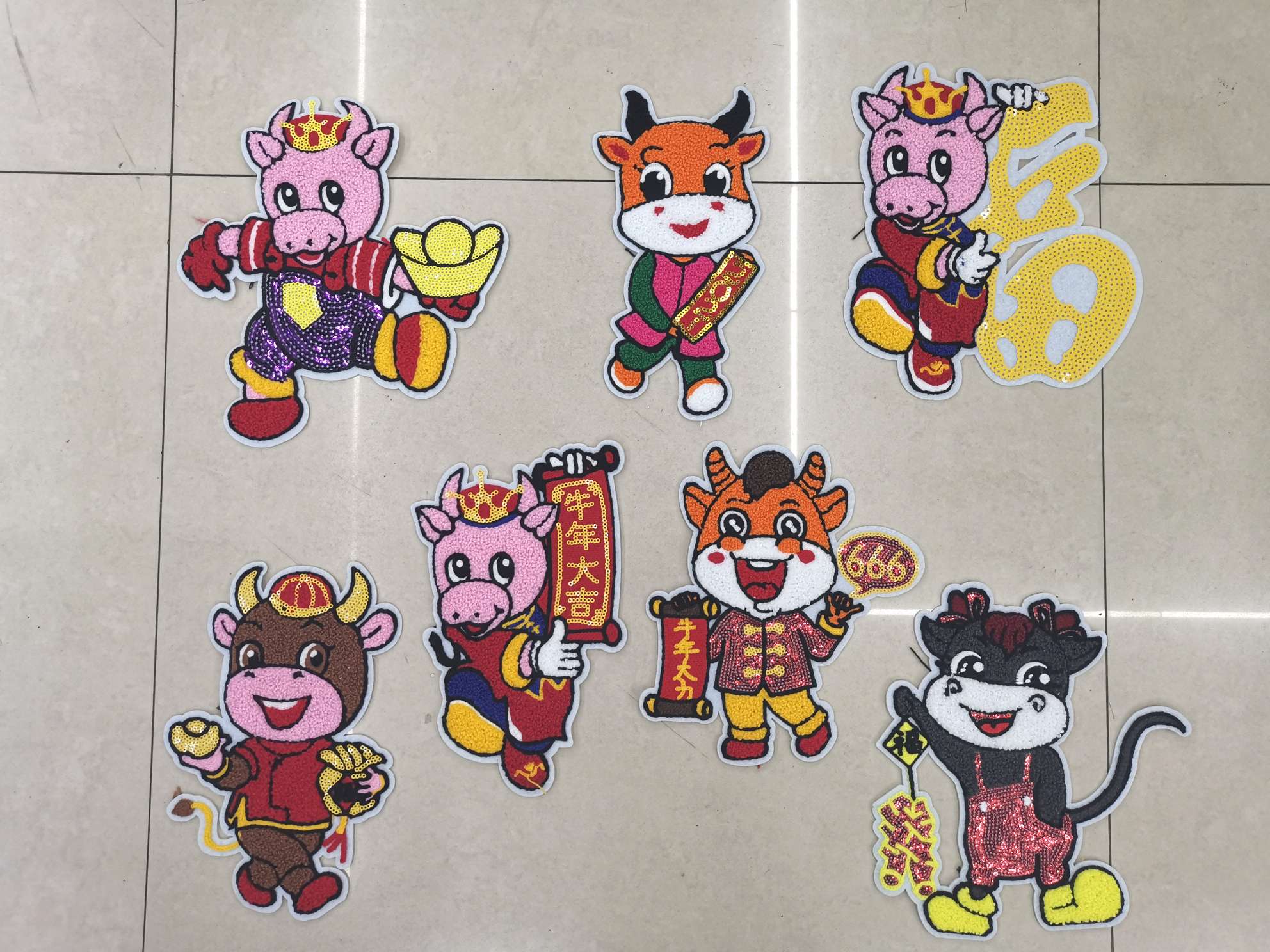 水转印/蝴蝶布贴/布贴刺绣/刺绣辅料/包装袋盒产品图
