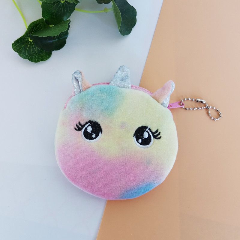 零钱包毛绒钱包小熊渲染零钱包白底实物图