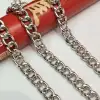 NK round grinding chain 9 mm wide and 55 cm long electroplated white K necklace Item Picture