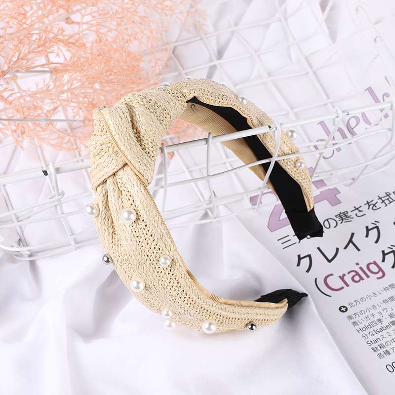 Woven Fabric, Beaded And Knotted Headband details Picture