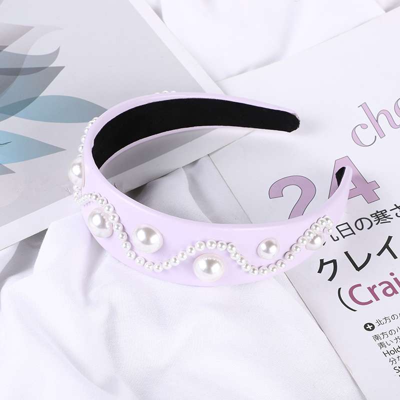 Leather Studded Pearl Headband Specification drawing