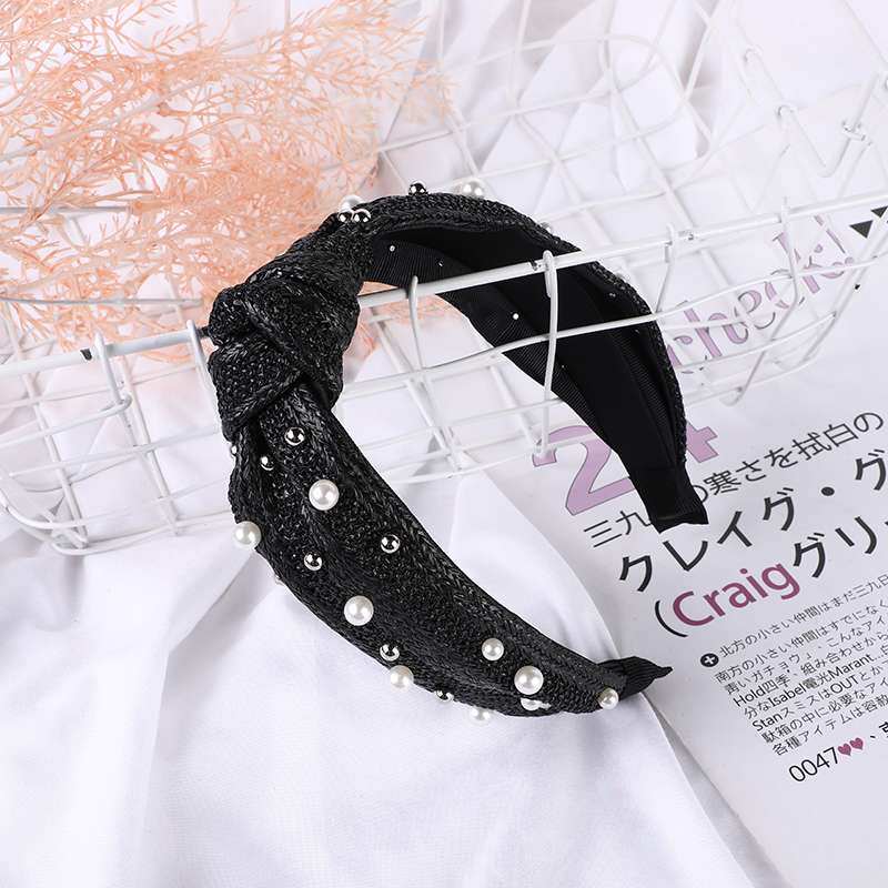 Woven Fabric, Beaded And Knotted Headband undefined