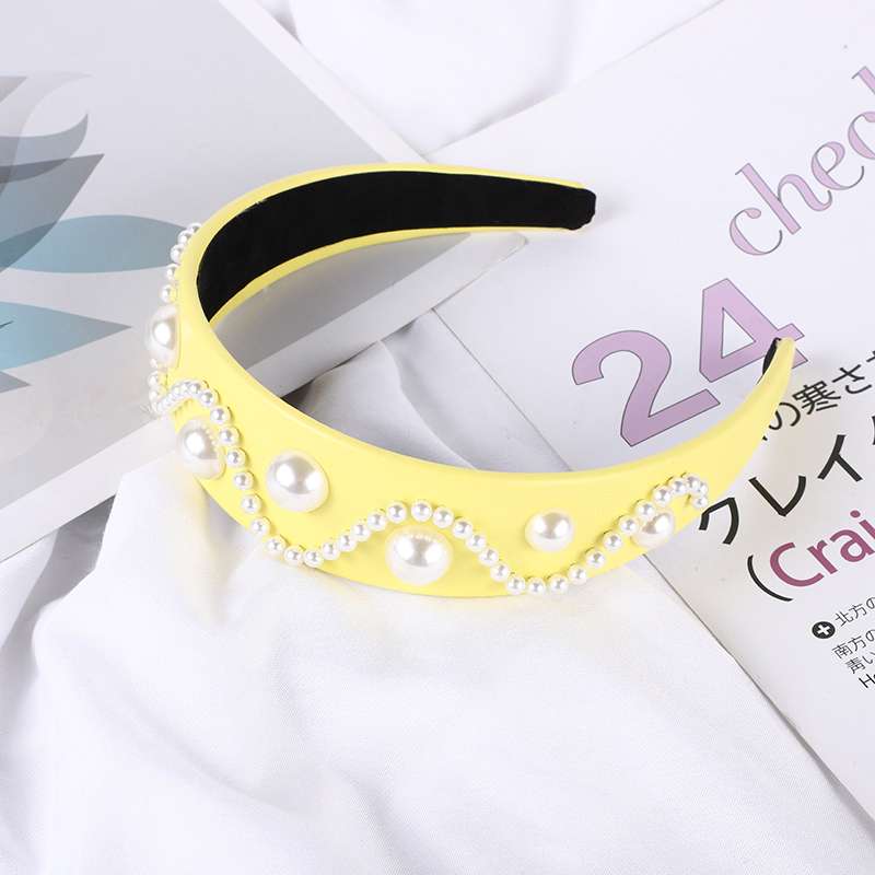 Leather Studded Pearl Headband details Picture