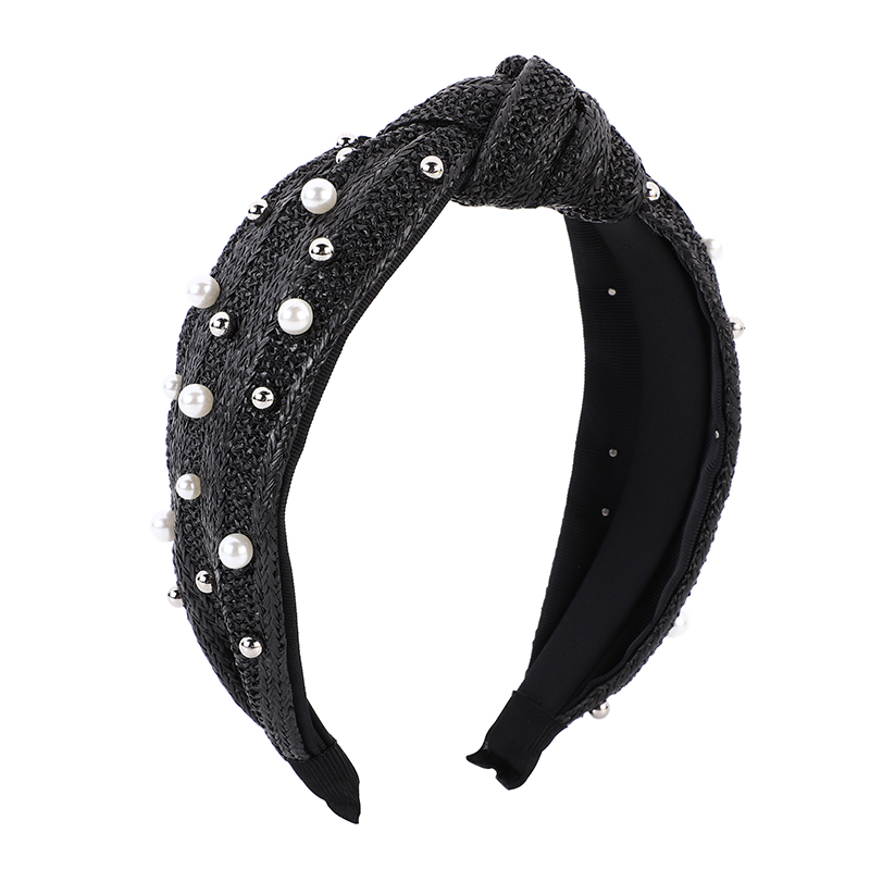 Woven Fabric, Beaded And Knotted Headband undefined